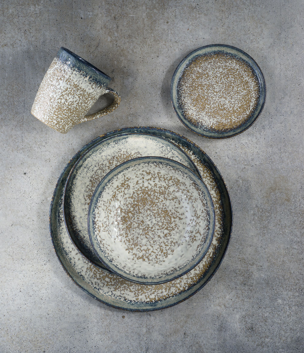 6er-Set Dessertteller aus Steingut, braun, D21,5 cm - Maisons Du