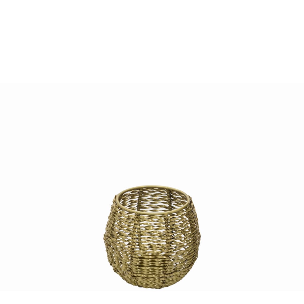 Sia Deco Dekoratives Windlicht aus Eisen H10, Gold style modern Gold Metall
