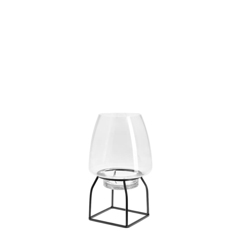 Sia Deco Dekoratives Windlicht aus Glas H32, Transparent und Schwarz style modern Transparent Glas