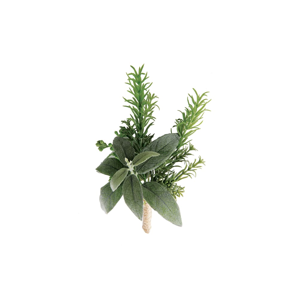 Sia Deco Künstliches Pflanzenknopfloch h20, Grün und Violett style modern Grün Pvc - Polyvinlychlorid