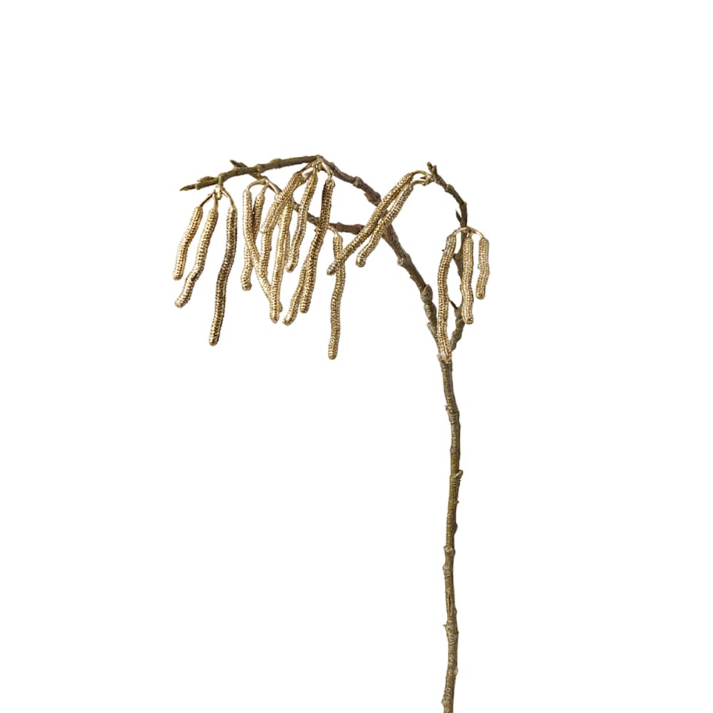 Branche métallique tombante artificielle dorée h67