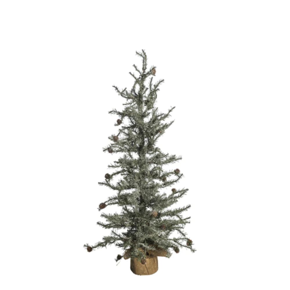 Árbol de navidad decorativo con piñas artificial verde h60