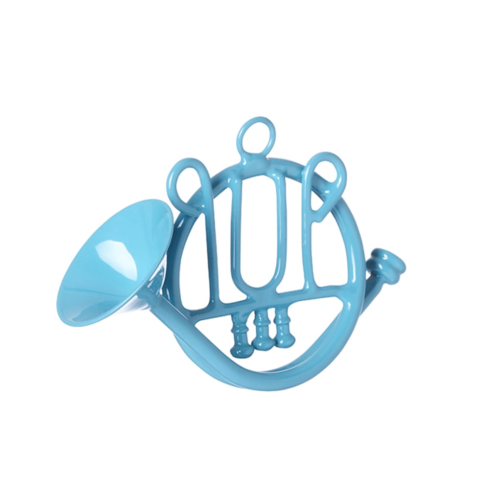 Suspension de noël décorative cor de chasse en fer bleu L9