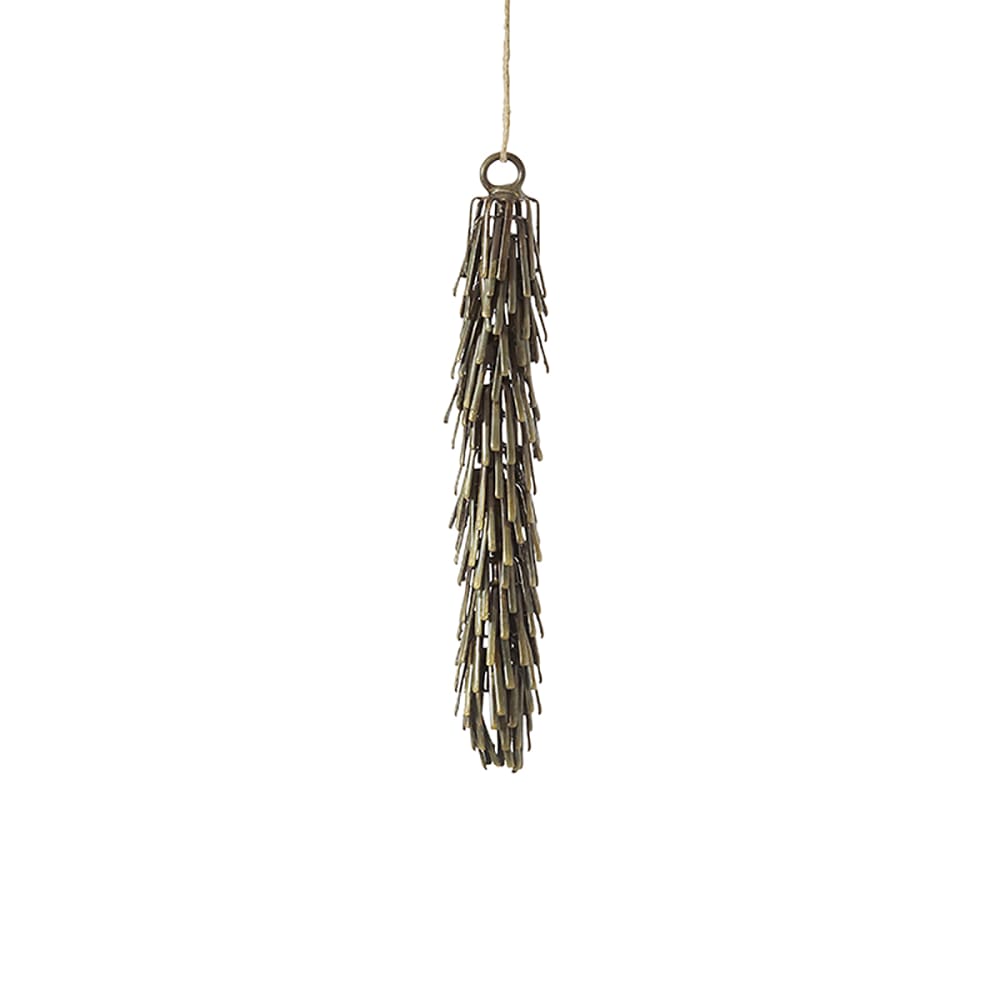 Colgante de navidad decorativo piña en hierro color marrón bronce h13