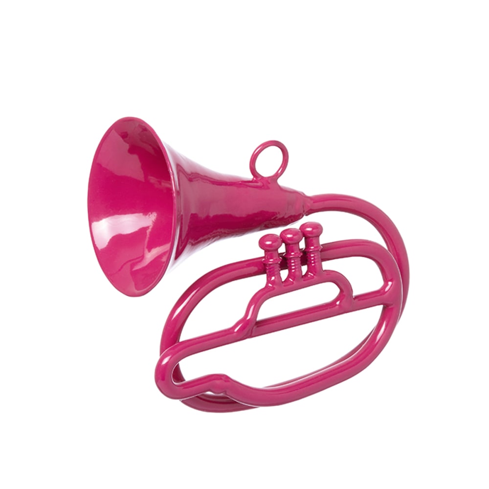 Suspension de noël décorative tuba en fer rose L10