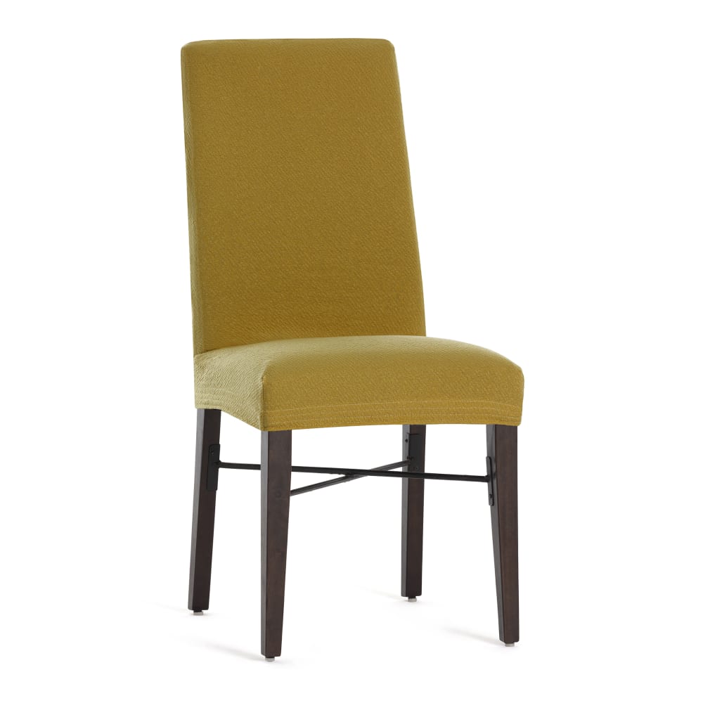 Pack 2 housses de chaise avec dossier extensible moutarde 40  55 cm