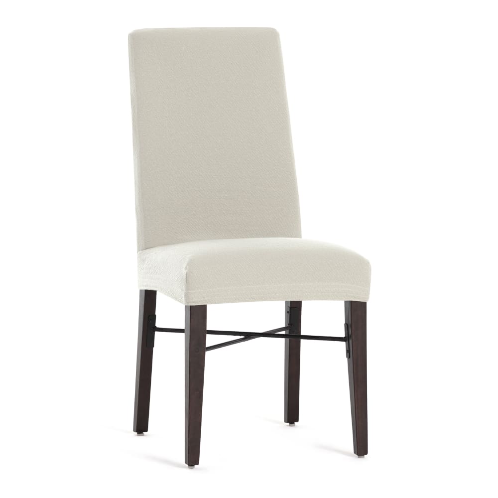 Pack 2 housses de chaise avec dossier extensible écru 40  55 cm