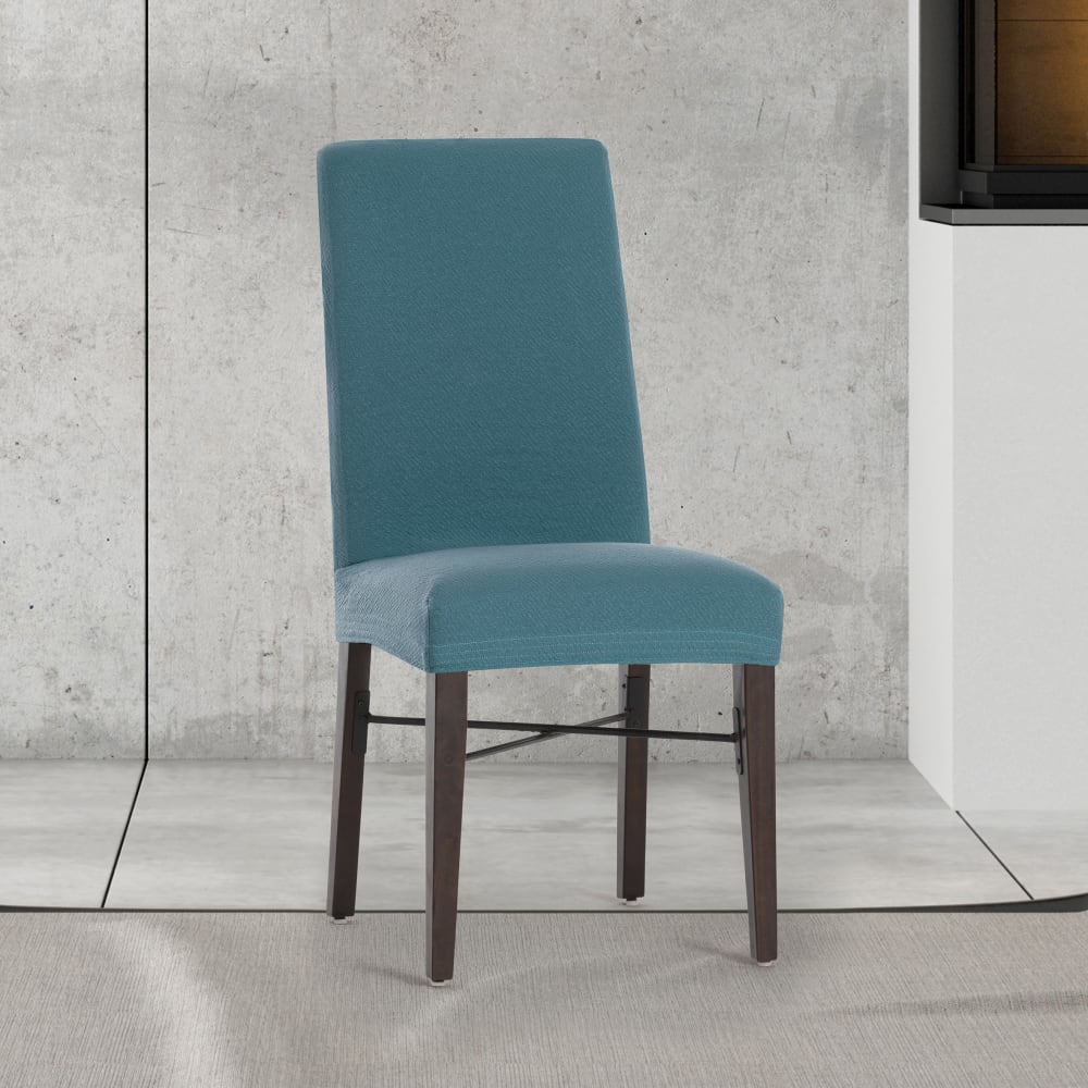 Pack 2 housses de chaise avec dossier extensible vert 40 55 cm — vue 3