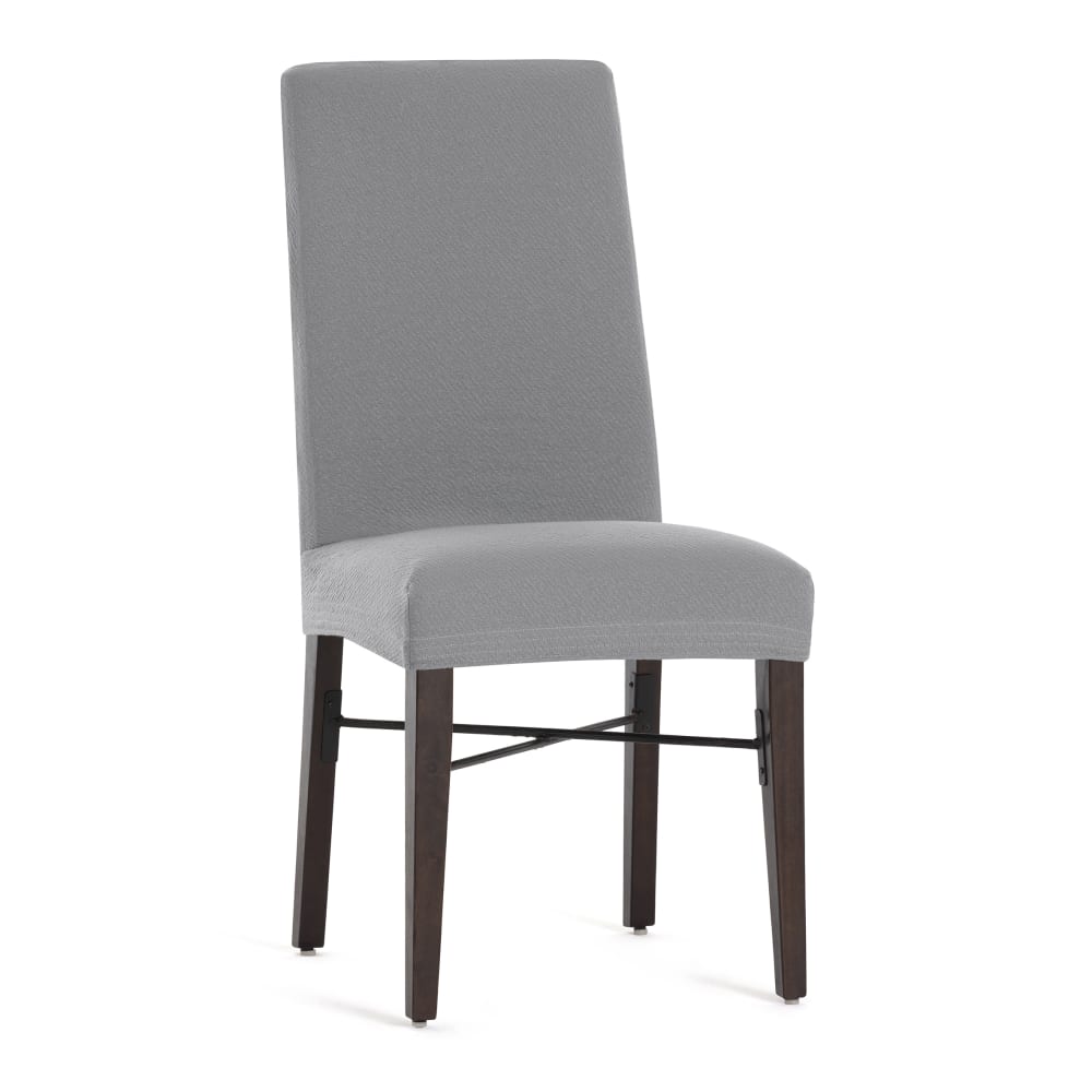 Pack 2 housses de chaise avec dossier extensible gris 40 55 cm