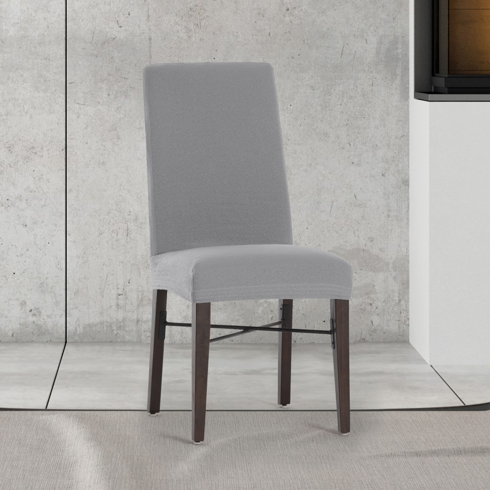 Pack 2 housses de chaise avec dossier extensible gris 40 55 cm - Maisons du Monde