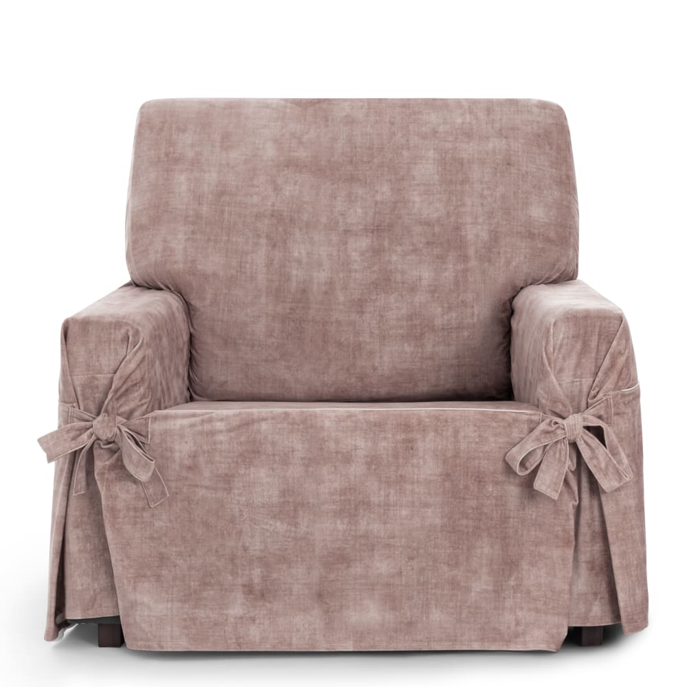 Housse de fauteuil antitache avec des rubans rose 80 -120cm
