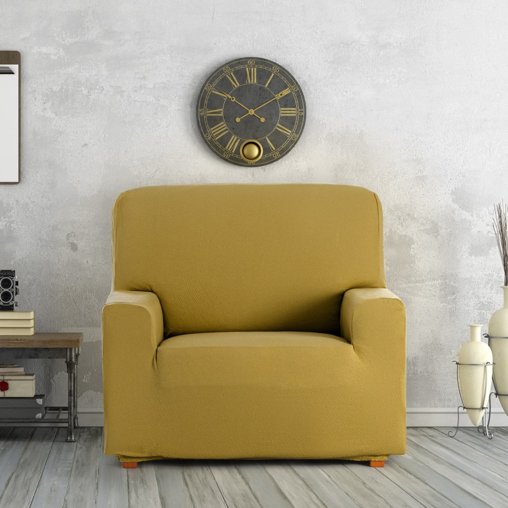 Housse de fauteuil extensible moutarde 80 130 — vue 3