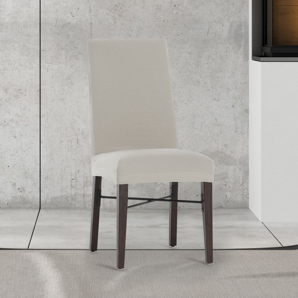 Pack 2 housses de chaise avec dossier extensible lin 40 55 cm - Maisons du Monde