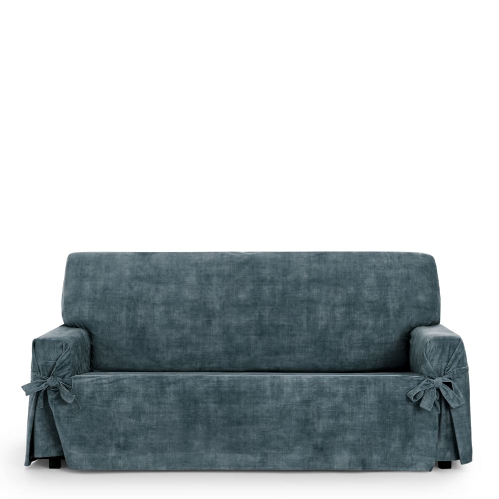 Housse de canapé 3 pl antitache avec des rubans bleu  180 -230cm