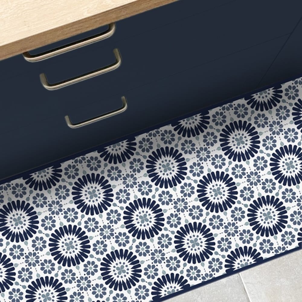 Tapis antidérapant - vinyle - int./ext. - Bleu - 50x200cm