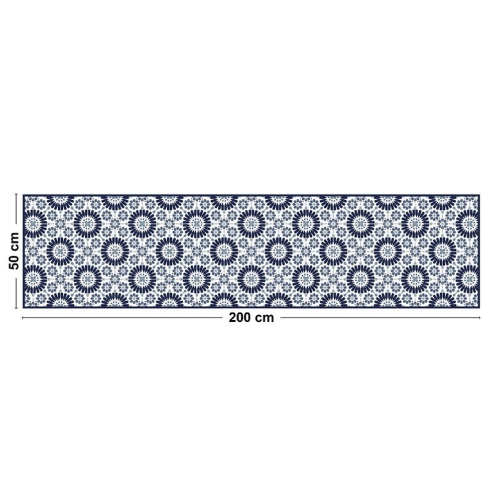 Tapis antidérapant - vinyle - int./ext. - bleu - 50x200cm - Maisons du Monde