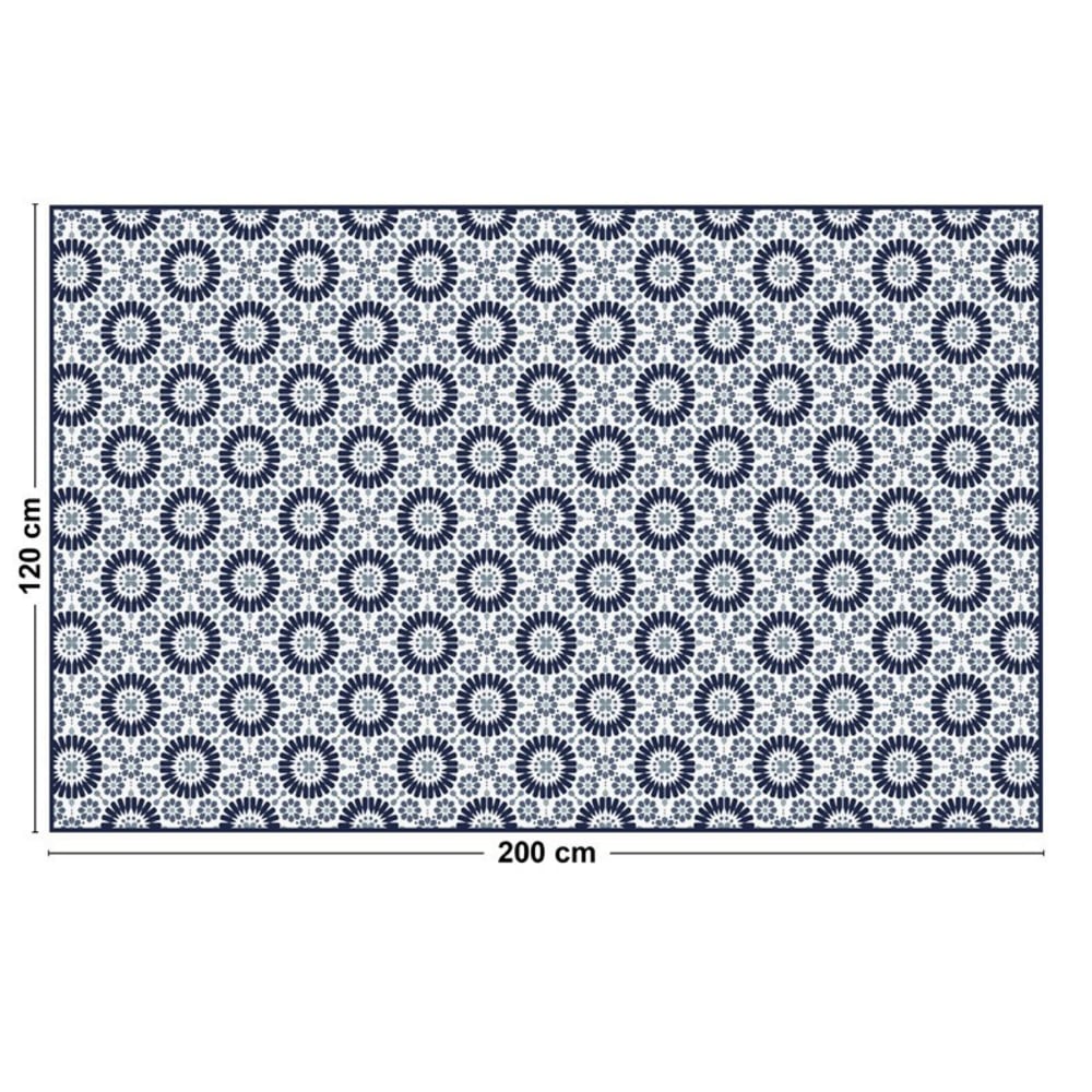 Tapis antidérapant - vinyle - int./ext. - Bleu - 120x200cm