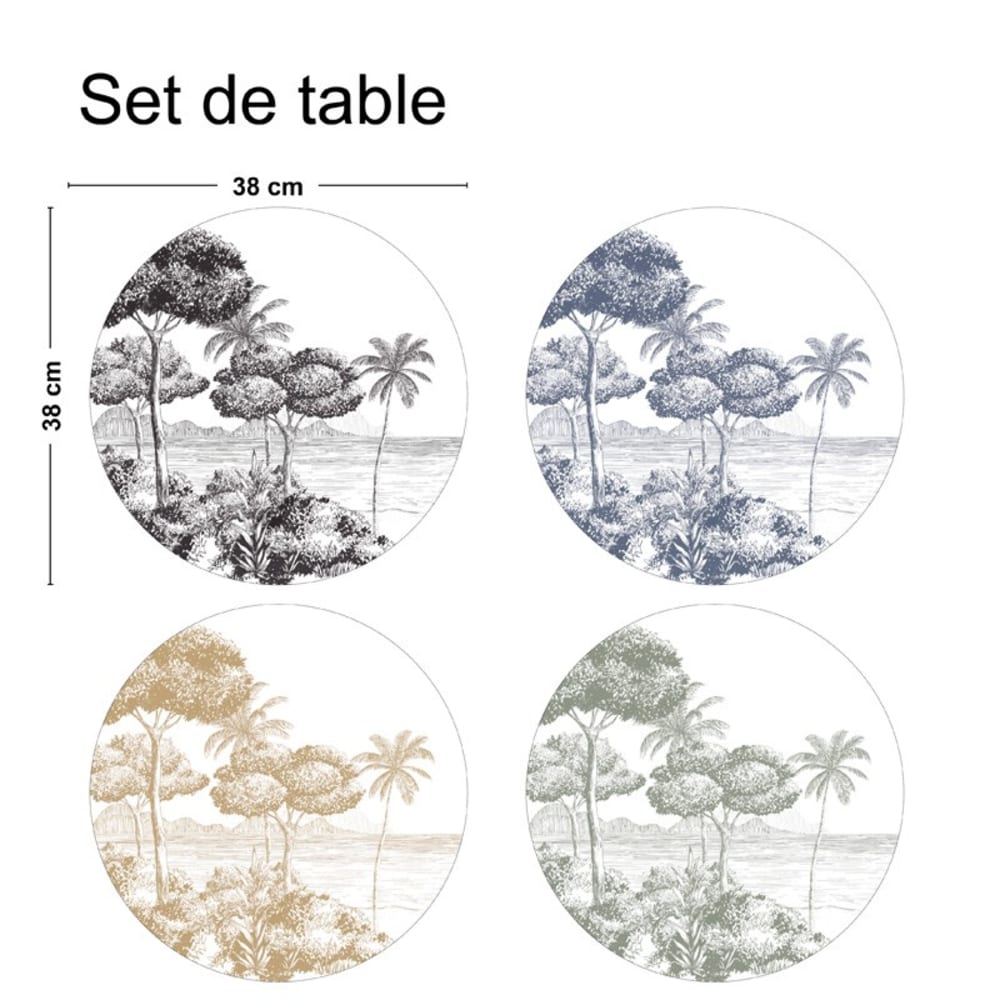 Lot de 4 sets de table - 38x38 cm - Multicolore - 99DECO