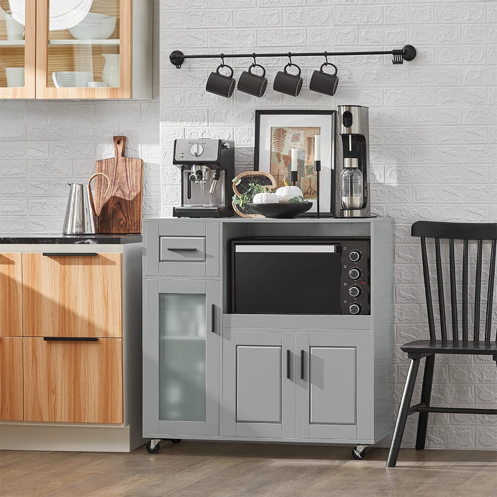 Sideboard auf Rollen MDF Hellgrau - Maisons Du Monde