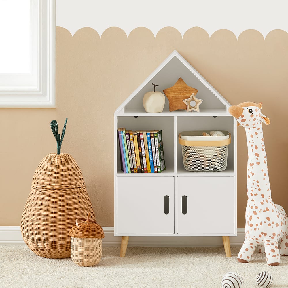 Bibliothèque pour enfant 2 portes en bois blanc - Maisons du Monde