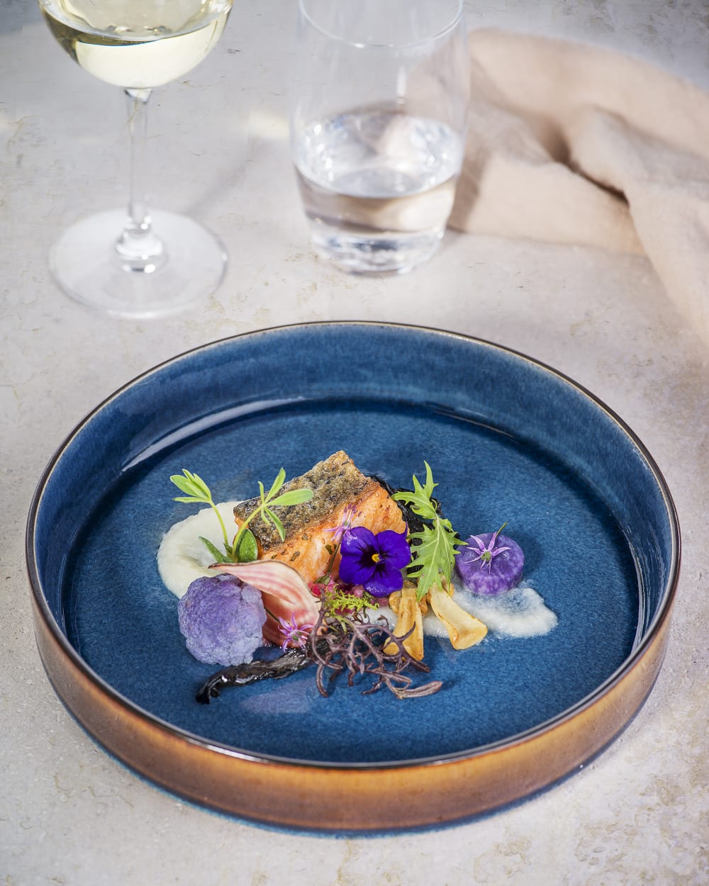 Lot de 3 Assiettes creuses en Porcelaine, bleu, D23 cm - Maisons du Monde