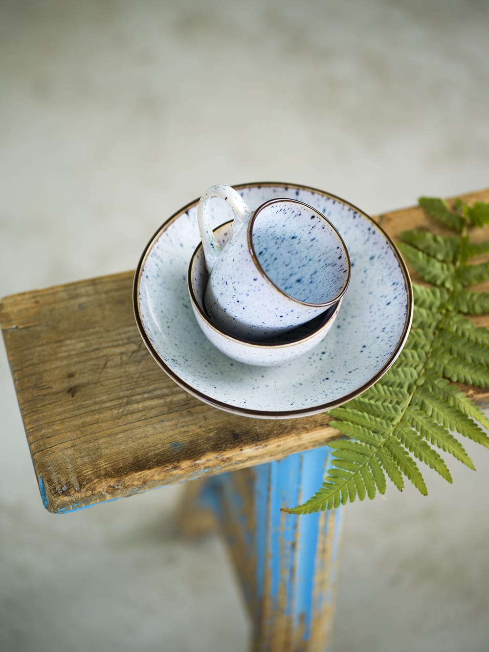 Lot de 6 Assiettes creuses en Grès, bleu, D18 cm - Maisons du Monde