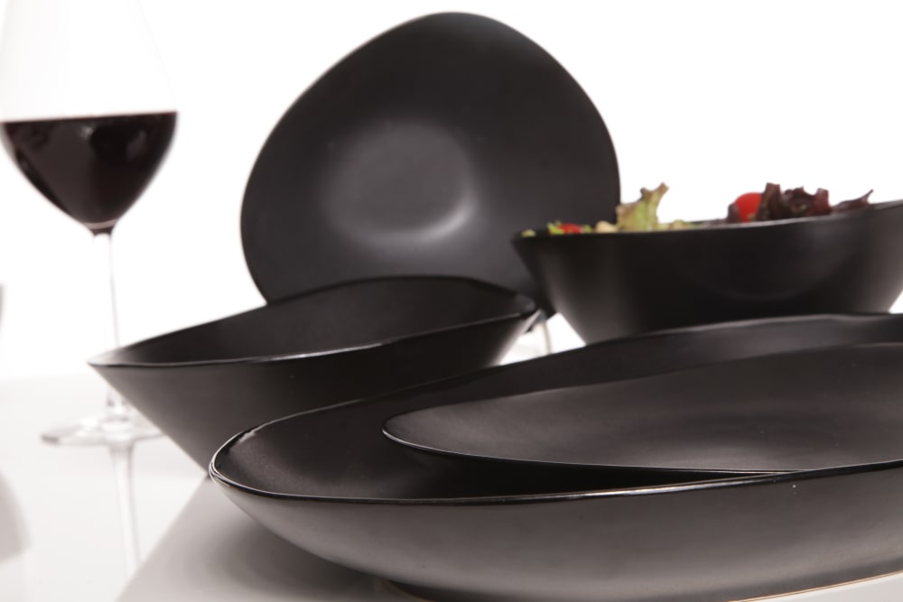 Lot de 4 Coupes en Grès, noir, 20,3X17XH6,4 cm - Maisons du Monde