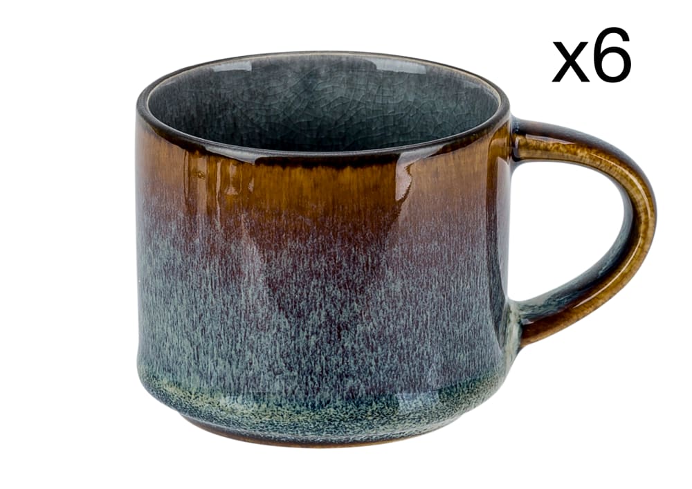 Lot de 6 Tasses à espresso en Porcelaine, bleu, 10 cl Lot de 6 Tasses à espresso en Porcelaine, bleu, 10 cl