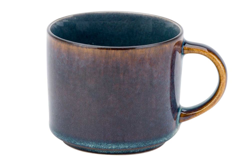 Lot de 6 Tasses à Café en Porcelaine, Bleu, 22 Cl