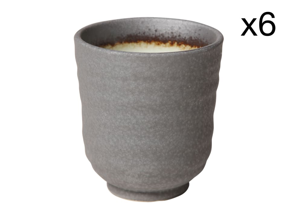 Lot de 6 Tasses en Porcelaine, gris, 15 cl Lot de 6 Tasses en Porcelaine, gris, 15 cl