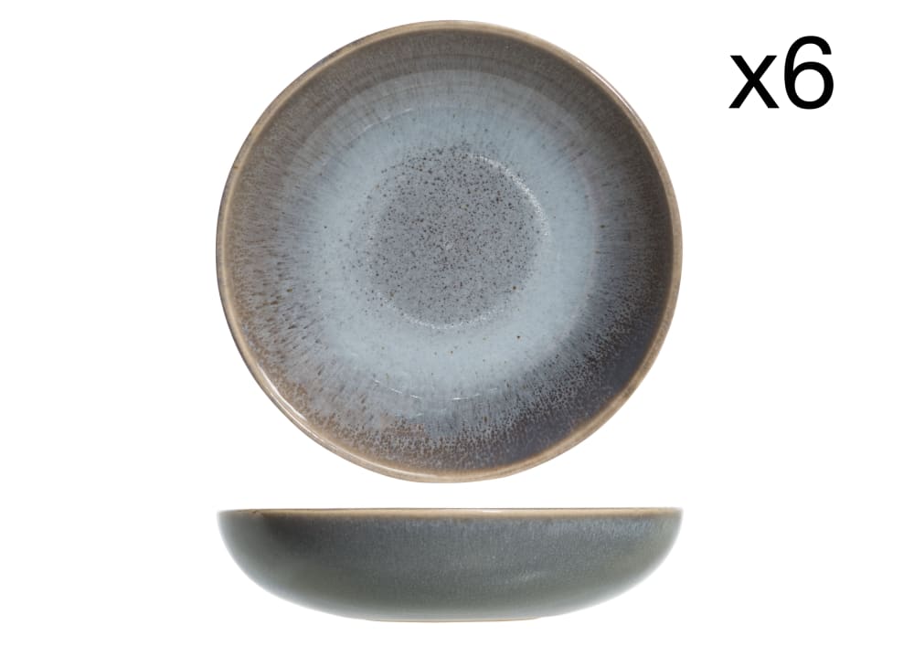 Lot de 6 Coupelles en Grès, gris, D12 X H3 cm