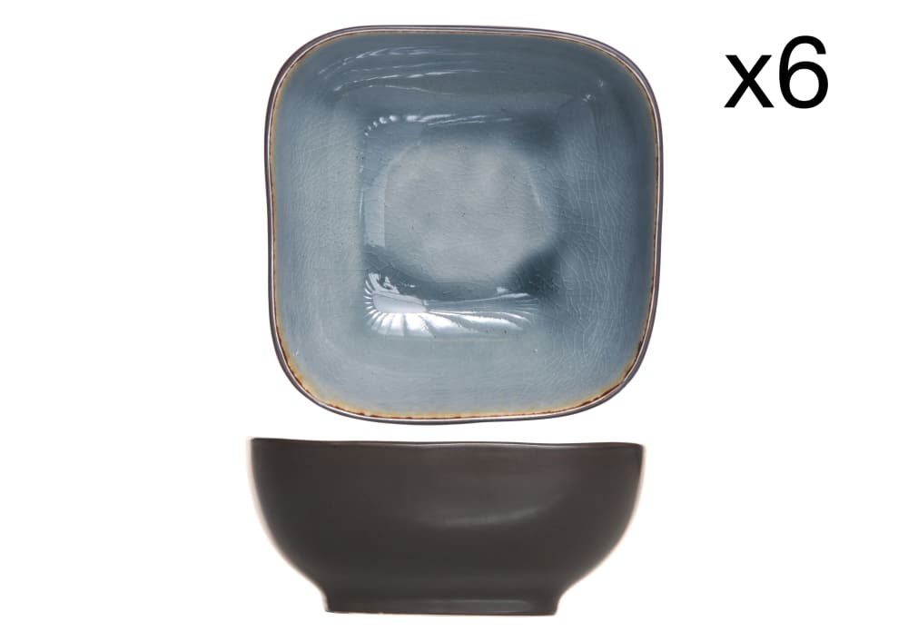 Cosy & Trendy 6er-Set Schalen aus Steingut, blau, 14X14 cm - Steingut
