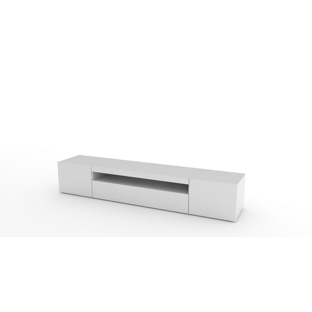 Mobile Porta Tv Moderno 200x40x36,5 bianco laccato - Bianco - Pannello di particelle