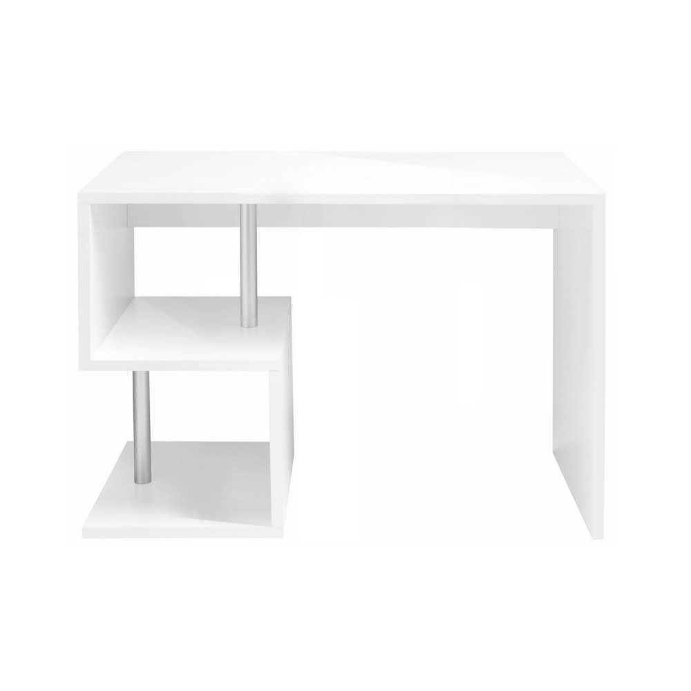 Scrivania Moderna Da Ufficio 100x50x77,5 bianca laccata - Bianco - Pannello di particelle