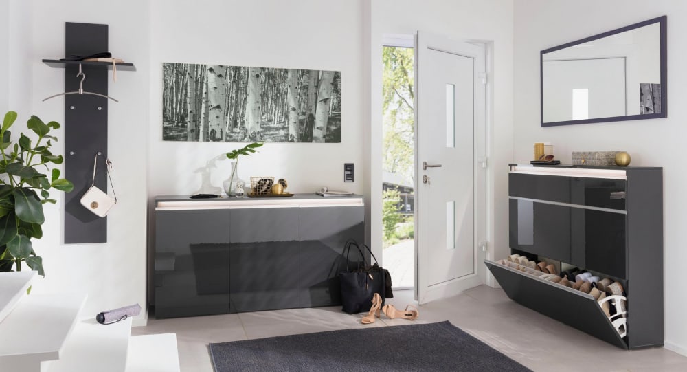 Appendiabiti Moderno Per Ingresso 50x27x140 Nero - Pannello di particelle
