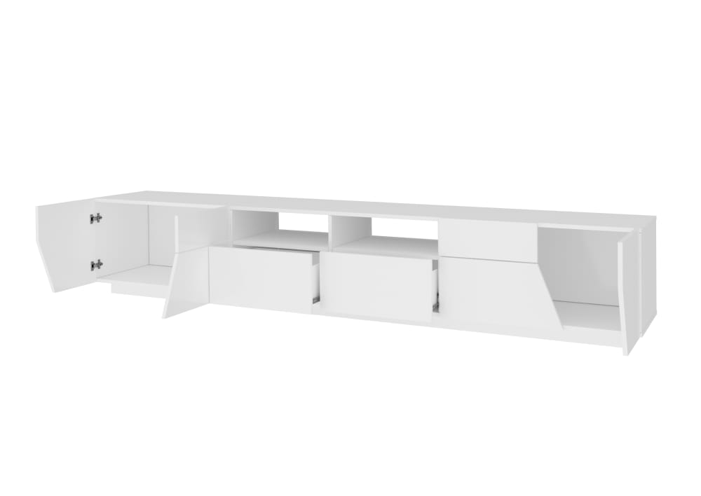 Mobile Porta Tv Moderno 260x43x46 bianco laccato - Web Furniture