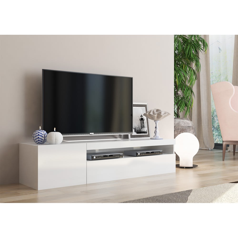 Mobile Porta Tv Moderno 150x40x36,5 bianco laccato - Web