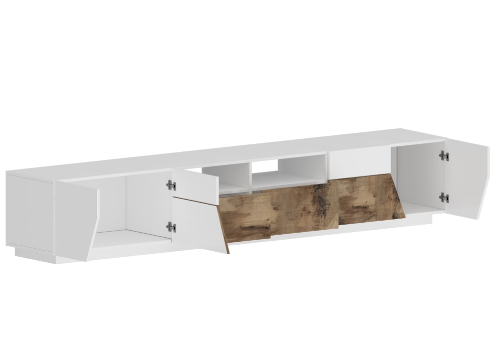 Mobile Porta Tv Moderno 260x43x46 bianco laccato - Web Furniture