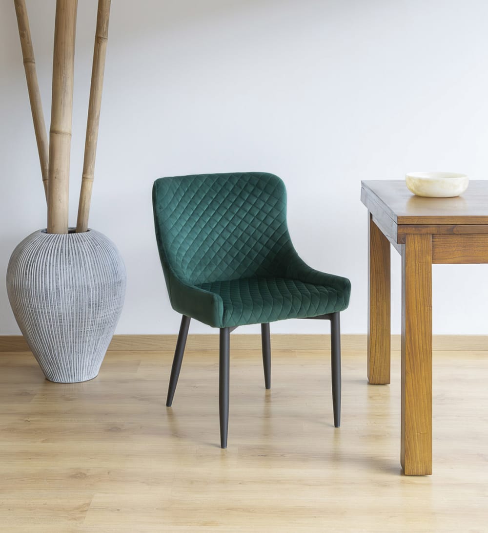2er Set Stühle mit Samtbezug, grün - Maisons Du Monde