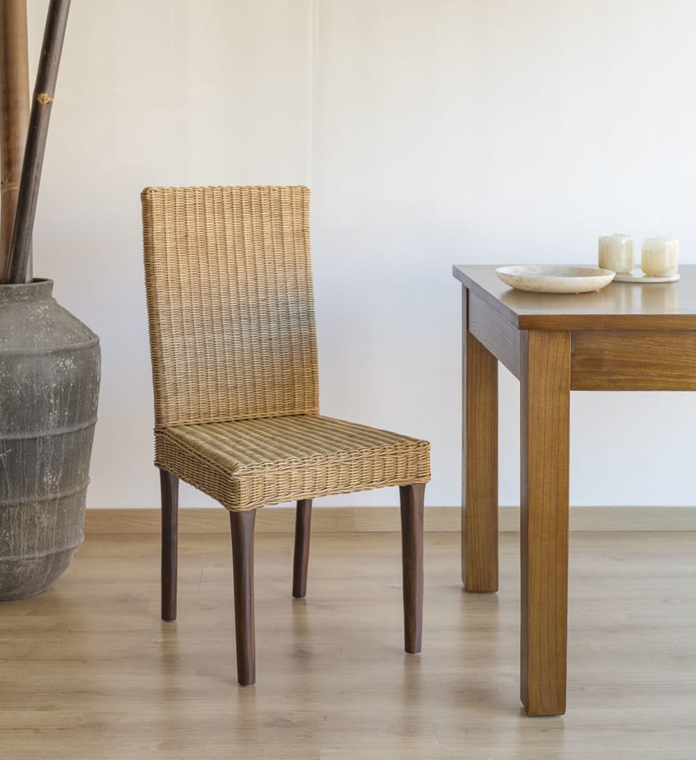 2er Set Stühle aus Holz und Rattan, beige - Maisons Du Monde