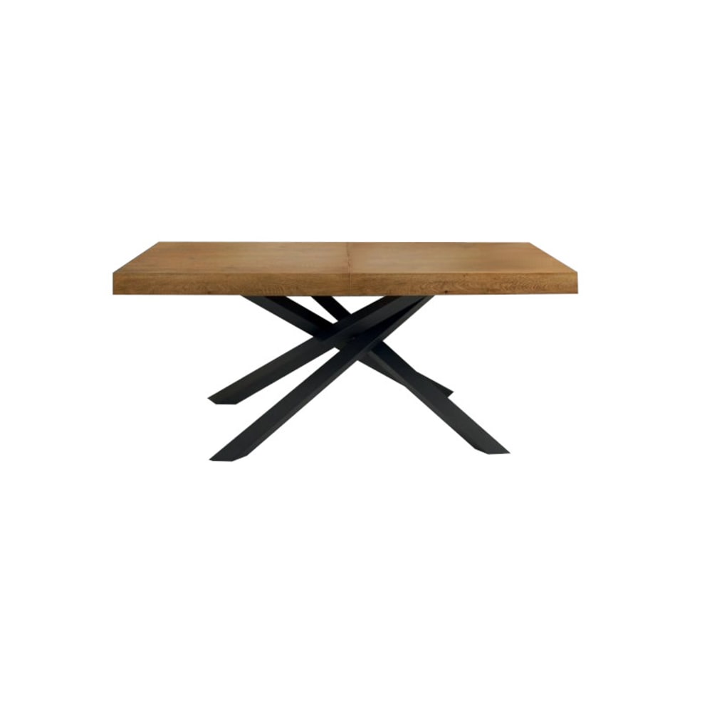 Tavolo impiallacciato rovere nodato allungabile 160x90 cm - 260x90 cm - Marrone - LEGNO