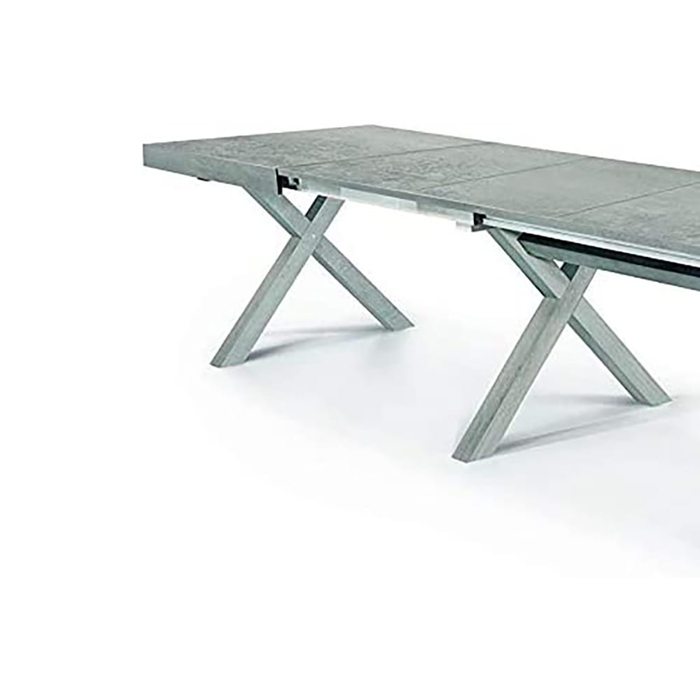 Tavolo in legno beton allungabile 160x90 cm - 410x90 cm (gambe x)