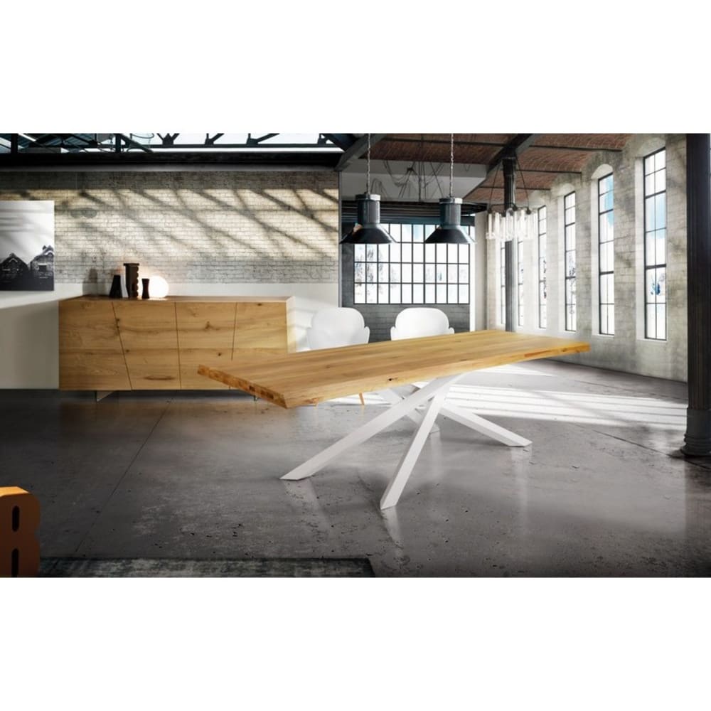 Tavolo massello rovere nodato 160x90 cm (naturale) - Konte.Design