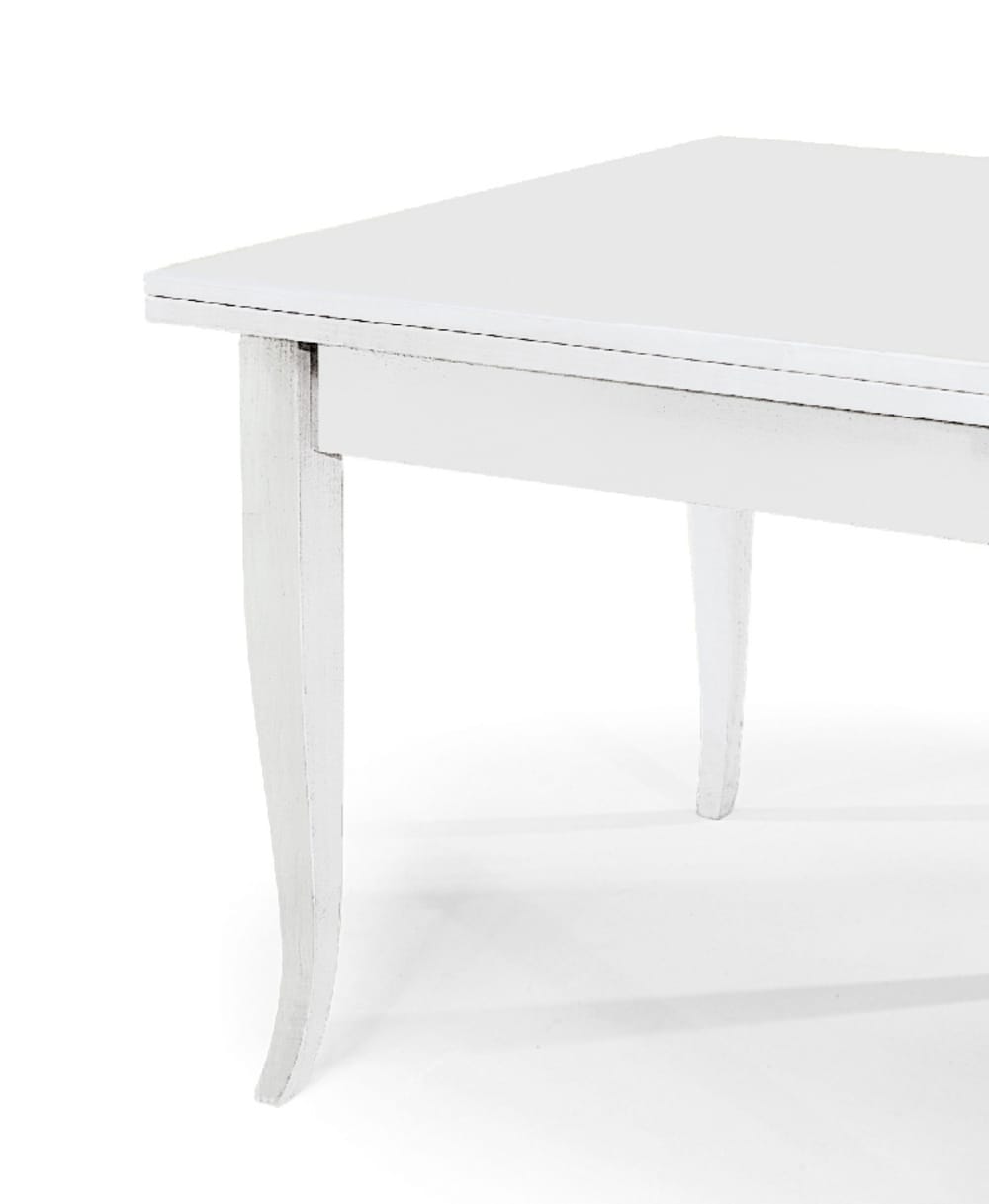 Tavolo in legno bianco allungabile 80x80 cm - 150x80 cm -