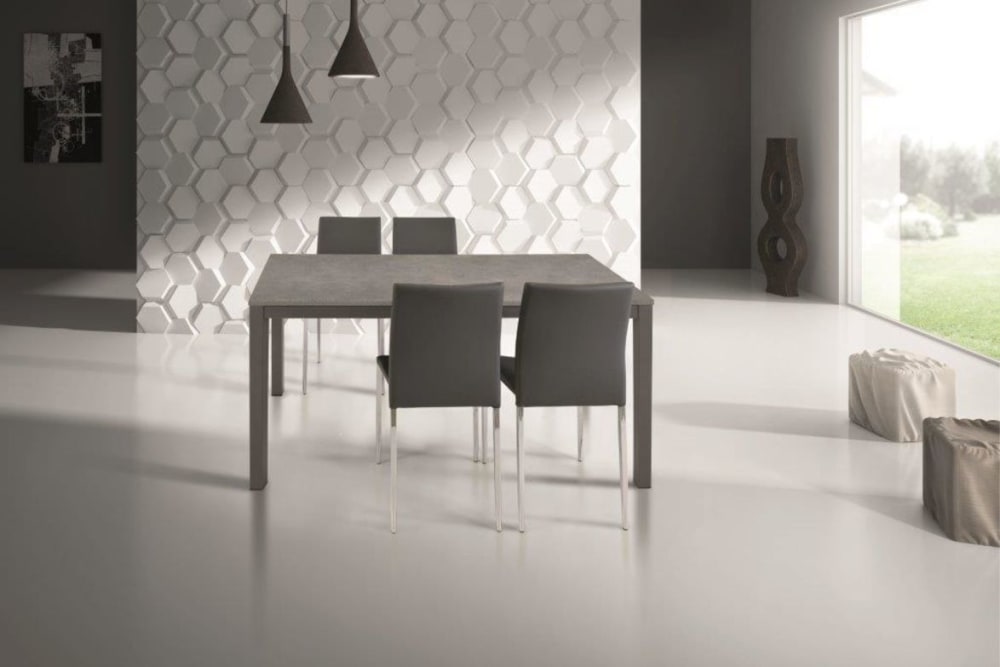 Tavolo grigio in metallo allungabile 160x90 cm - 220x90 cm -