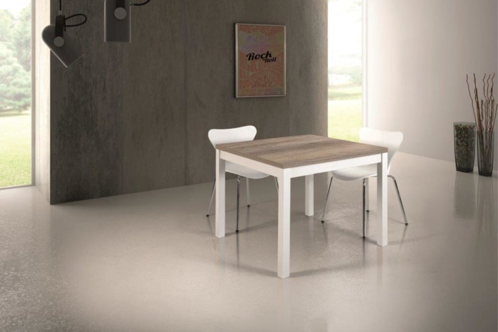 Tavolo quadrato in legno allungabile a libro 90x90 cm 180x90 cm -