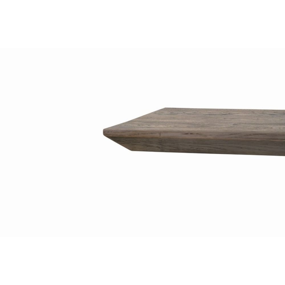 Tavolo massello rovere nodato e vetro 160x90 cm (beton) -