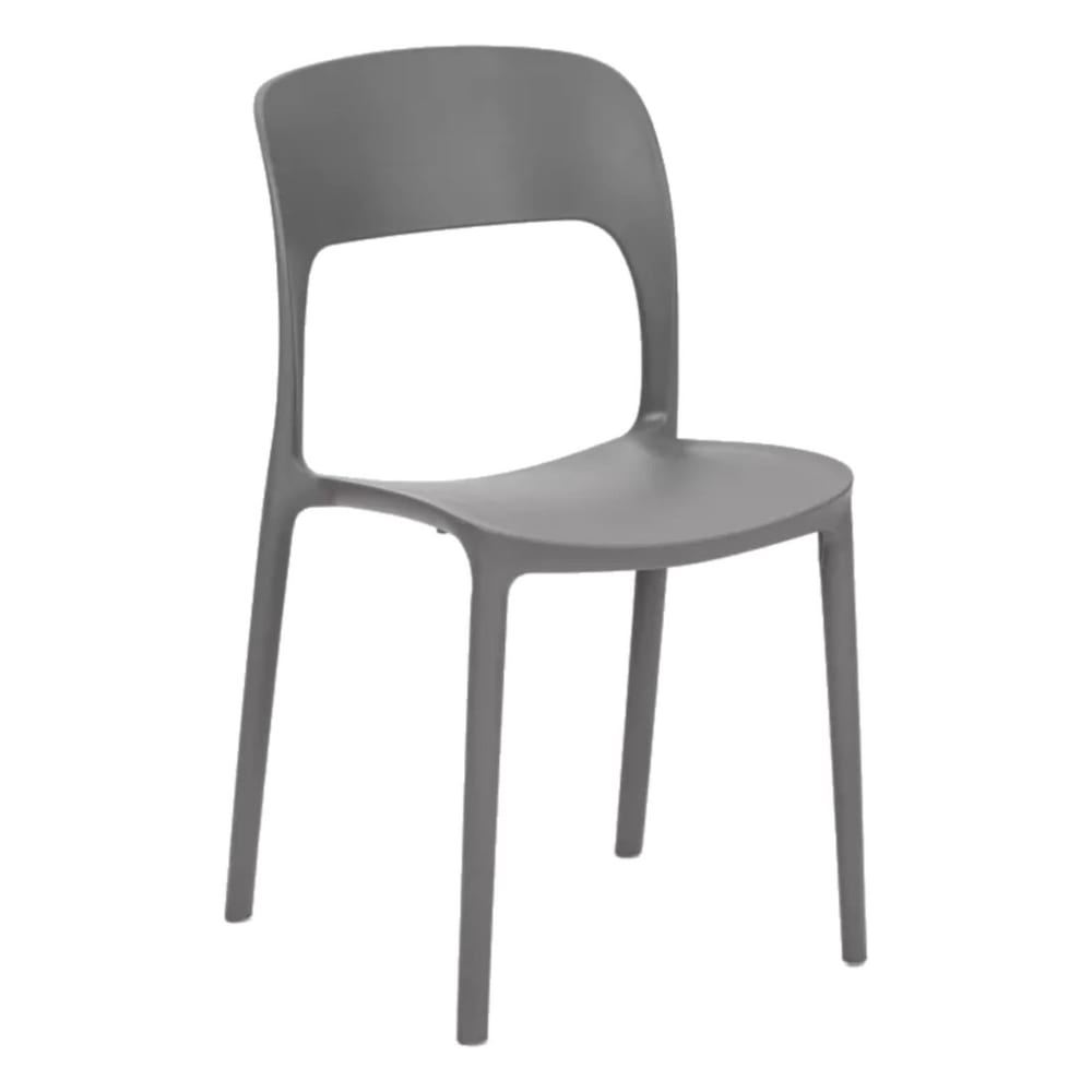 Lot de 4 chaises en polypropylène - gris