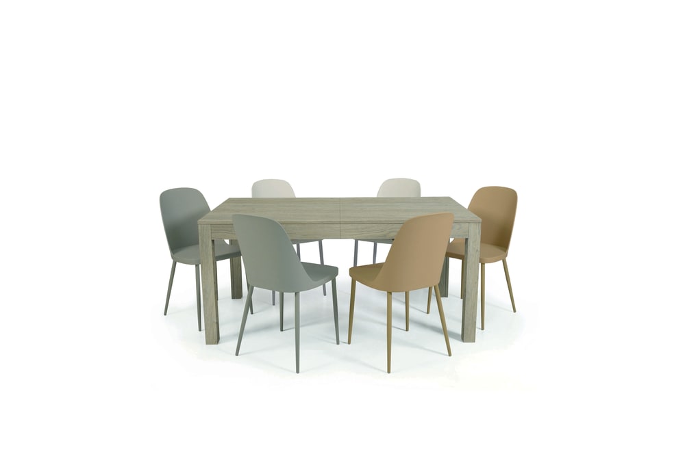 Set di sedie grigie con seduta in polipropilene - Set di 4 sedie