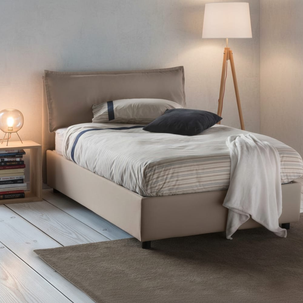 Letto piazza e mezza grigio tortora - Talamo Italia